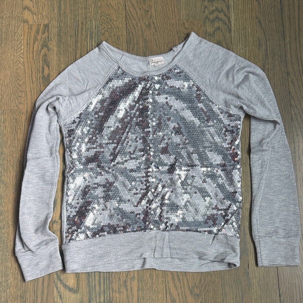 Gray Sequin Top